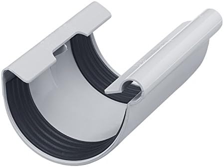 INEFA Gutter Connection Piece NW 100, Half-Round Plastic, rain Gutter, roof Gutter Grey NW 180