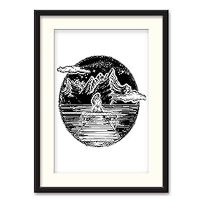 Black Paper Framed Canvas Wall Art for Living Room, Bedroom Black and White City Map Canvas Prints for Home Decoration Ready to Hanging - 23x31 inches