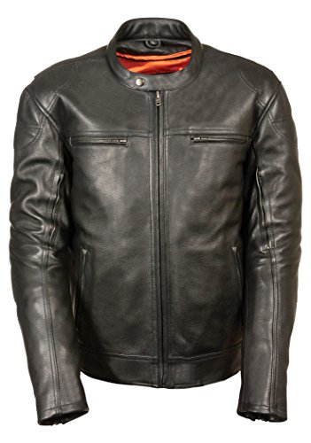 Milwaukee Leather Men's Updated Vented Scooter Jacket (Black, Medium)