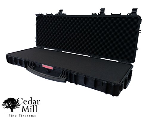 Tactical Double Rifle Case AR-15 Pick and Pluck Waterproof Hard Airsoft Gun Shotgun All-Weather Tactical Shooting Range Bag Heavy-Duty Handle Wheels Accessories Gear TSA Approved Black - Thumbnail 4