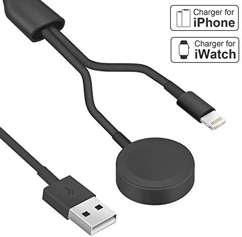 Compatible with Apple Watch Charger, 2 in 1 Magnetic Wireless Charger Cable Compatible with for Apple Watch Charger Series 4/3/2/1 and iPhone XR/XS/XS Max/X/8/8Plus/7/7Plus/6/6Plus