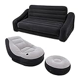 Intex Inflatable Queen Size Sofa Bed + Inflatable Lounge Chair & Ottoman Set
