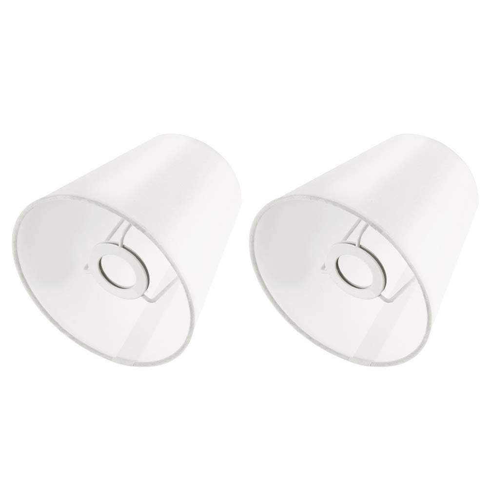 Uonlytech Cloth Lamp Shade 2Pcs Small Linen Fabric Clip-on Lampshade Replacement for Table Floor Wall Lamps Chandelier Lamp Cover Beige