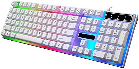 HAHAP LED Backlit Wired Mechanical Gaming Keyboard,G21 Waterproof Rainbow Keyboard with Rainbow Backlight USB Wired Game Keyboard