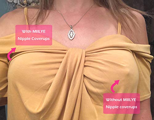 MIILYE Invisible Adhesive Silicone Nipple Pasties Concealer in Dome Shape with Ultrathin Edge for Cup A to D, Nude Color, Small Size 8cm/ 3in