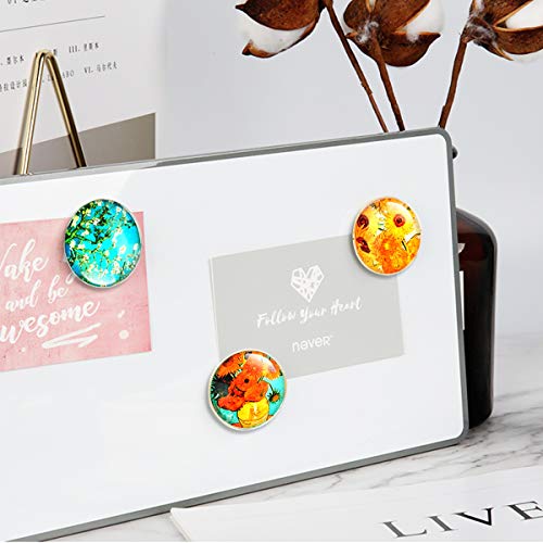 image for Cosylove 16pcs Refrigerator Magnets, Crystal Glass Fridge Magnets for 