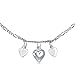 4 Multi Hearts Dangle Charms Anklet Ankle Bracelet For Women 925 Sterling Silver Adjustable 9 To 10 Inch With Extender