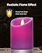 5plots Purple Flameless Candles -Battery Operated LED Candles with Remote and Timer, Purple Stripes Decorative Candles, Moving Flame, H 5