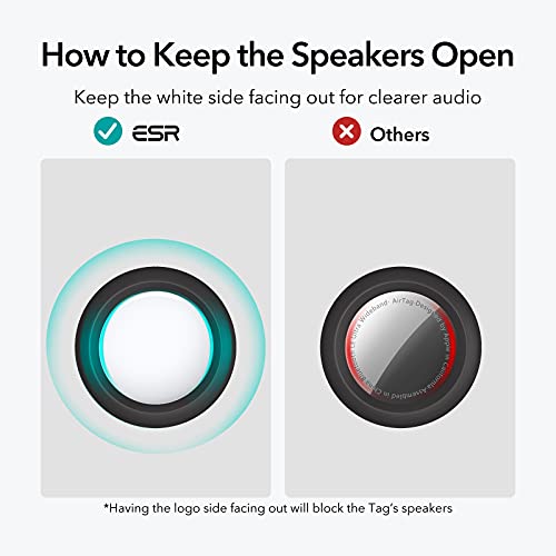 ESR Adhesive Tag Holder, Silicone Case Compatible with AirTag (2021), 4 Pack, Portable and Protective Stick-On Tag Cover, Blue/Red/Black/White