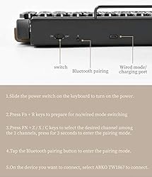 Retro Typewriter Keyboard, Mechanical Bluetooth