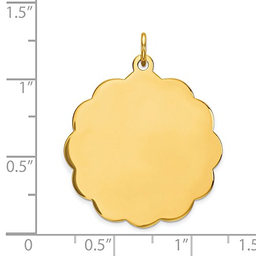14k .027 Gauge Engravable Scalloped Disc Charm