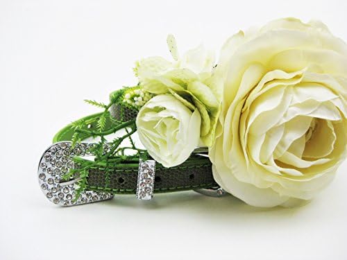 Wedding Flower Dog Collar- Rustic Ivory, collar only (Large 15"-19" neck)