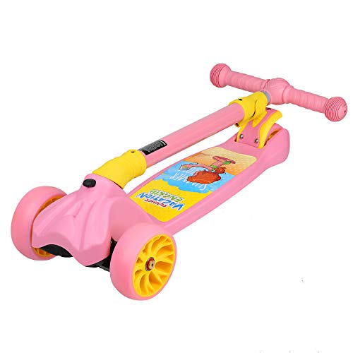 VOKUL Kick Scooter for Kids, 3 Widen Flashing PU Wheels, Adjustable Height Kids Scooter with a Easy Folding System, Best Gift for Kids Age 3+
