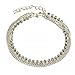 Hemlock Foot Chain, Womens Multilayer Silver Crystal Anklet Chain Ankle Foot Bracelet Jewelry (Silver)