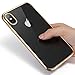 iPhone X Case, Humixx Ultra Slim Crystal Clear Soft TPU Back Cover with Plating Frame Protective Cover Case for iPhone X (Gold)