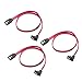 Cable Matters 3-Pack 90 Degree Right Angle SATA III 6.0 Gbps SATA Cable (SATA 3 Cable) Red - 18 Inches primary