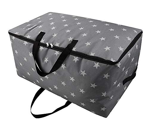 iwill CREATE PRO Extra Large Christmas Tree Ornament Storage Bag, Xmas Storage Containers, Large Traveling Storage Duffle Bags, Gray Stars