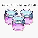 CENGLORY 3PCS Replacement Bulb Glass Tube 8ml Capacity for TFV12 Prince (Rainbow)