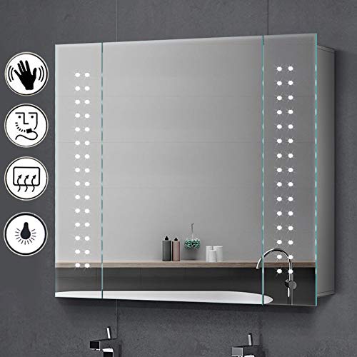 Salbay Illuminated Bathroom Mirror Cabinet With Backlit Led Lights Concealed Demister Shaver Socket Sensor Switch For Makeup Cosmetic Shaver Charging 650 X 600mm Buy Online In Bahamas At Bahamas Desertcart Com Productid