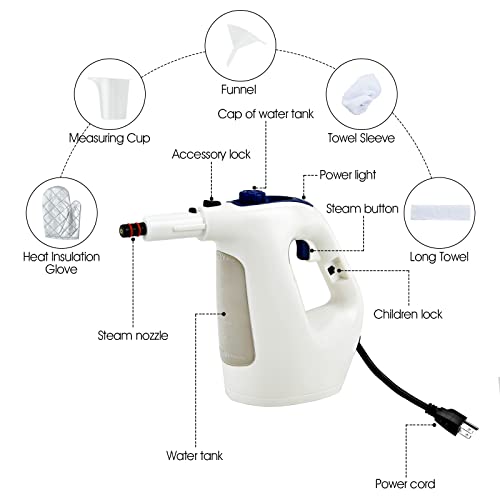 COSTWAY Handheld MultiPurpose Steam Cleaner with 17 Pieces, 350ml Large