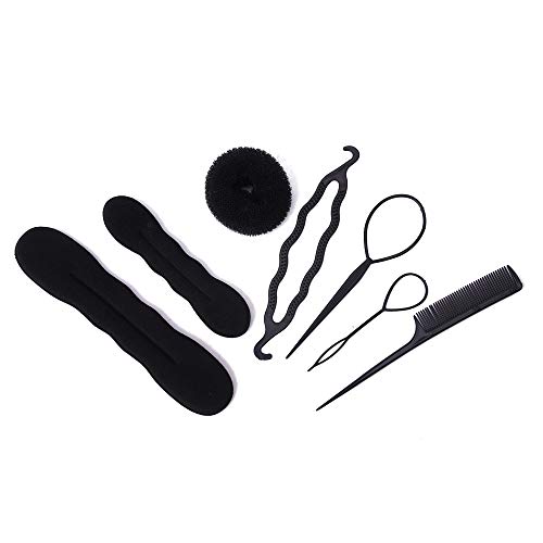 Hair Styling Set Kit, 20PCS Hair Styling Kit For Women Topsy Tail Hair Tools Haircut Clamp Women Girls Hair Bun Clip Maker Pads Hairpins Roller Braid Twist Sponge Hair Accessories for Hair Styles - Thumbnail 2