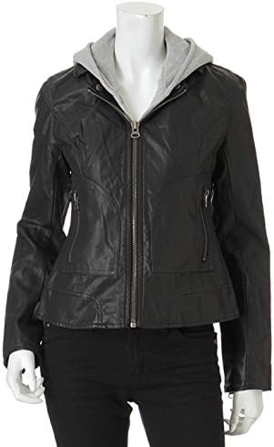 Amazon アズールバイマウジー Azul By Moussy フェイクレザーフーディライダースjk S Blk コート ジャケット 通販