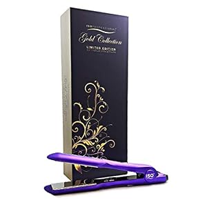 ISO Beauty Gold Collection Metallic Color 1.5 Inch Floating Plates Flat Iron Hair Straightener With Adjustable Auto…