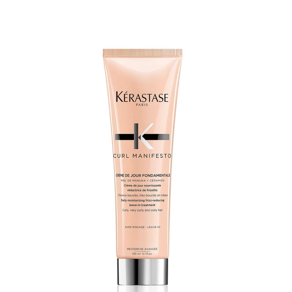 Kérastase Curl Manifesto, Daily Ultra-lightweight Cream Conditioning Treatment, For Curly & Coily Hair, With Manuka Honey & Ceramide, Creme de Jour Fondamentale, 150ml
