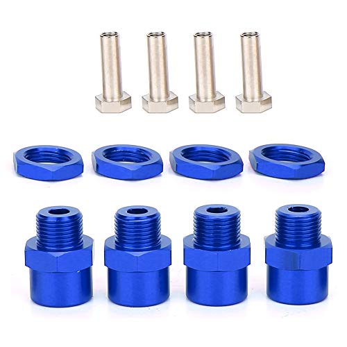 Tbest RC Wheel Hex Adapter, 12mm to 17mm Metal Wheel Hex Drive Hub Adaptor Wheel Hub Conversion Adapter Accessories for 94123 1/10 RC Car(Blue) Model Toy