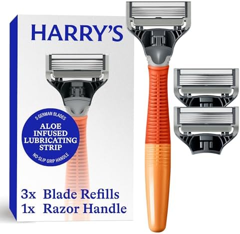 Herry Rajora Harry's Shaving Kit for Men - Razor Handle and 3 Razor Blade Refill ...