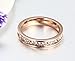 MEALGUET 4mm 18k Rose Gold Plated Stainless Steel Women's Cubic Zirconia Eternity Band Wedding Ring for Women, Size 8