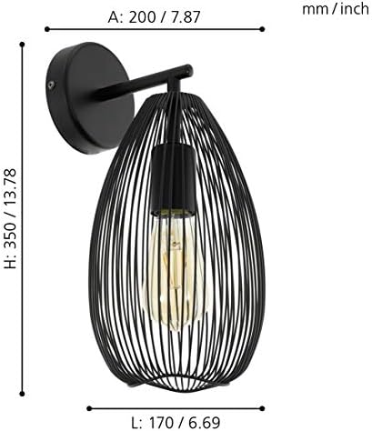 Wandlampe Clevedon, 1 flammige e Wandleuchte, Material: Stahl