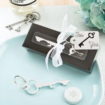 Silver Metal Key Bottle Opener. Size with Ring Is 3 3/4".
