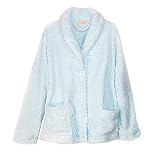 La Cera Women's Button Front Bed Coat, XL, Blue