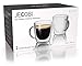 Set Of 2 Mugs - 14 oz Large Coffee Mug Double Wall Glass, Clear Cups, Dishwasher. Microwave, freezer with NO RISK.