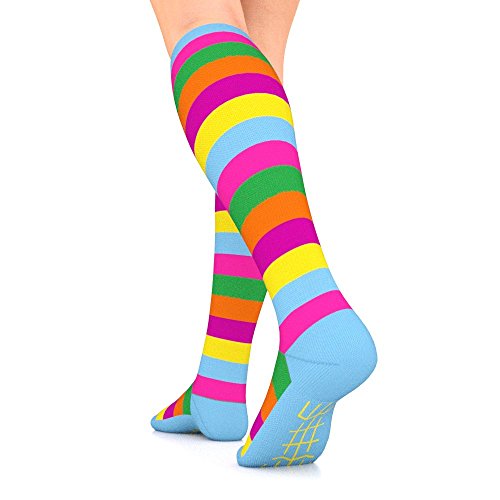 Go2 Elite Compression Socks for Women Men 15 20 mmHg Compression Stockings for Nurses, Running Medical Graduated Compression Socks for Travel Man Woman Athletic Nursing (stripes, medium two)