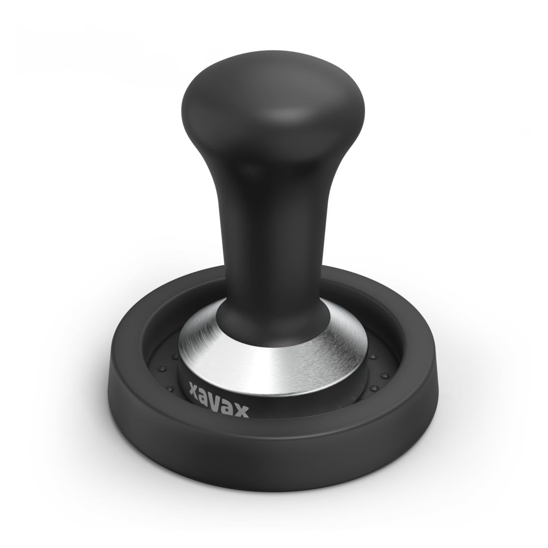 Xavax Coffee Tamper 51 mm with Silicone Tamper Mat (Barista Set with Coffee Tamper Stainless Steel Tamper Base 51 mm and Tamper Tray Non-Slip Espresso Stamp for Coffee Powder, Portafilter Machine)