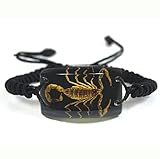 Genuine Golden Scorpion In Black Lucite Bracelet