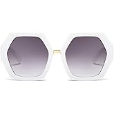 Xpectrum Trendy Extra Large Womens Sunglasses Retro Hexagonal Thick Frame Vintage Oversized Glasses