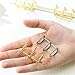 Grekywin 4 Pcs 3-Rings Metal Loose Leaf Binder Rings Stainless Steel Clip for Notebook Diary Photo Album (Gold Tone) (4 pcs Gold + 4 pcs Silver)