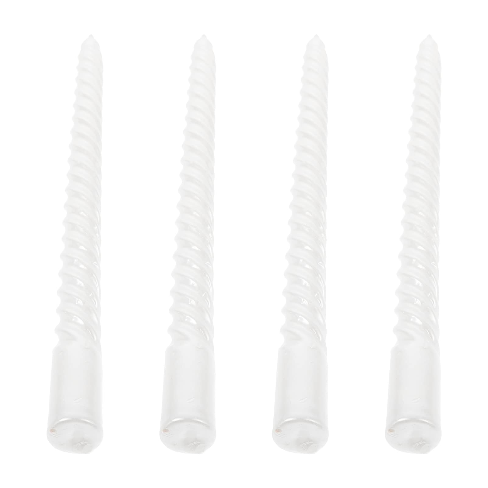4pcs Twist Taper Candle Tall Spiral Candle Dripless Smokeless Long Twisted Candles Wax for Holiday Dinner Dining Table Wedding Party White