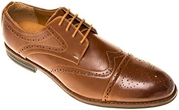 Premium Stylish Dress Shoes British Style ; Monk Strap ; Penny Loafer;Brogue Drop Tassel Slip-On Loafer Wing Tip Toe Oxford;Western Strap (7, Brown)