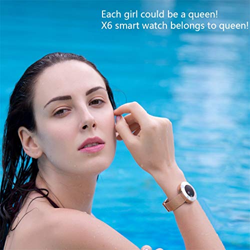 ❤️MChoice❤️X6 Blood Pressure/Blood Oxygen/Heart Rate Monitor Girls Waterproof Smart Bracelet Watch (Rose Gold) - Thumbnail 6