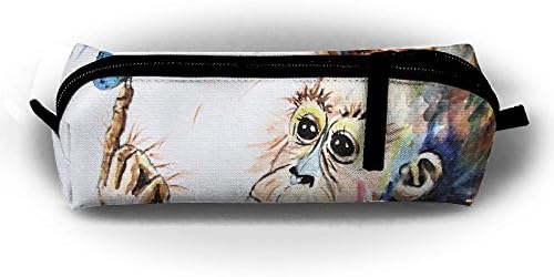 Fashion Pencil Case Zipper Pen Pouch Orangutan Monkey Butterfly ART Printing Student Small Pen Bag Rectangular Pouch