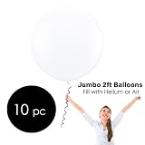 Celebrity 24DSW 24" (2') Latex Balloons, Decorator Snow, Pack of 10 pcs, White