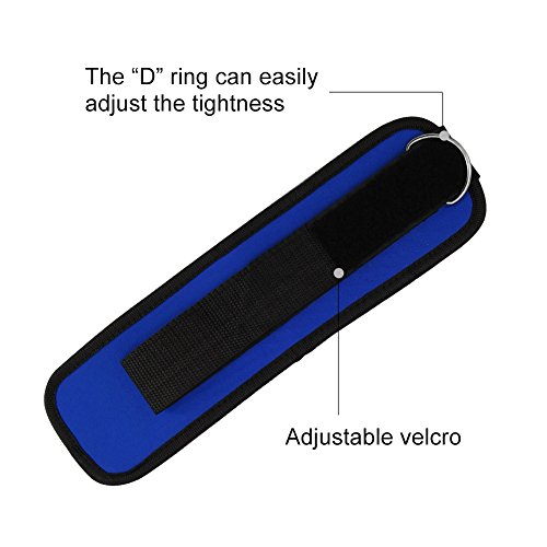 Ankle Straps for Cable Machines, 2-Pack Padded Ankle Strap Leg Strap with D-Ring for Exercise Weight Lifting, Men, Women, Ankle Fitness (Blue) - Thumbnail 2