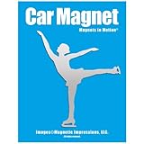 Figure Skater Spiral Car Magnet Chrome