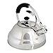 Whistling Stove Top Kettle Teapot with Layered Capsule Bottom, Silicone Handle, Stainless Steel Silver Mirror Finish Tea Pot, 2.75 Quart by Foodie Aid