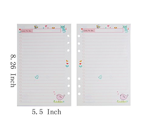 Funcoo Set of 2 45 Sheets Planner Filler Paper Refills Inserts Pages A5 Size Loose Leaf Paper for 6-Holes Binder, Journal, Dairy, Day Planner, Notebook (To Do List) - Thumbnail 2