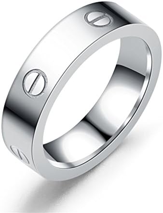 Dubeauty Love Ring Lifetime Titanium Stainless Steel Couples Wedding Engagement Anniversary Engraved Bands Silver Size 8